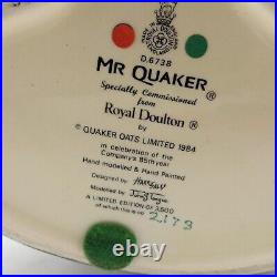 Royal Doulton MR. QUAKER Oats Cereal Character Jug 1984 Breakfast Food Mascot