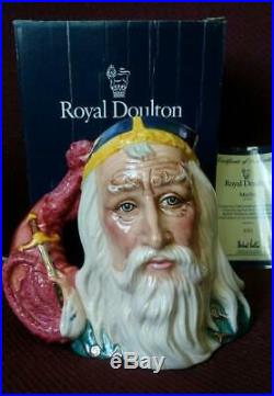 Royal Doulton Merlin 7 Toby Character Mug Jug D7117 COA #440 Ltd Ed withBox