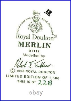 Royal Doulton Merlin D7117 Numbered Character Jug with Authenticity Certificate