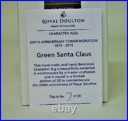 Royal Doulton Mini Character Jug Santa Green Colourway Limited Edition Of 20