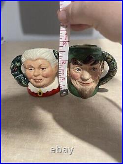 Royal Doulton Mini Character Jugs Mrs. Claus'92 Elf'93 Mini Pitcher Christmas