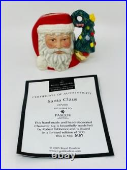 Royal Doulton Mini LE 137/500 SANTA withTREE WREATH Handle #D7244 Jug 2.75 COA