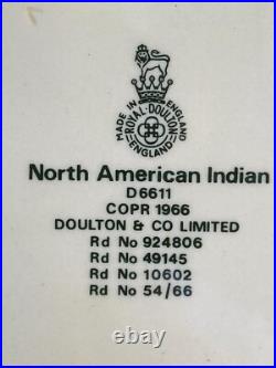 Royal Doulton North American Indian Character Jug/mug D6611xlntengland