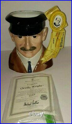 Royal Doulton Orville Wright Character Jug D7178 Ltd Edition 184/1000 Rare Coa