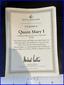 Royal Doulton QUEEN MARY I 2004 Character Toby Jug D7188 large 7