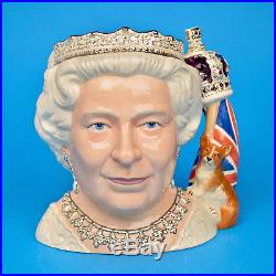 Royal Doulton Queen Elizabeth II D7256 Large Character Jug