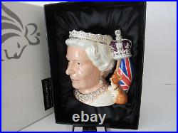 Royal Doulton Queen Elizabeth II Large Size Character Jug D7256 With Box