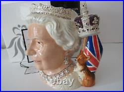 Royal Doulton Queen Elizabeth II Large Size Character Jug D7256 With Box