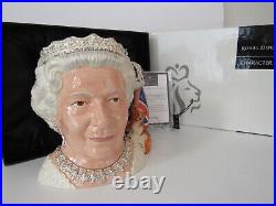 Royal Doulton Queen Elizabeth II Large Size Character Jug D7256 With Box