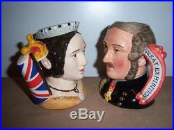 Royal Doulton Queen Victoria & Prince Albert D7072 D7073 Character Jugs + Cert
