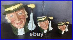 Royal Doulton Regency Beau character jug set Large, Small and Mini