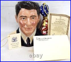 Royal Doulton Ronald Regan Character Jug Mint With COA