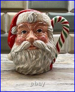 Royal Doulton SANTA CLAUS Character Jug D6840 Colorway Candy Cane Handle RARE