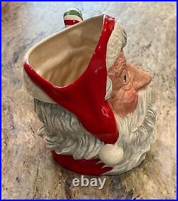 Royal Doulton SANTA CLAUS Character Jug D6840 Colorway Candy Cane Handle RARE