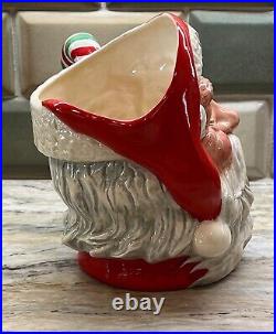 Royal Doulton SANTA CLAUS Character Jug D6840 Colorway Candy Cane Handle RARE