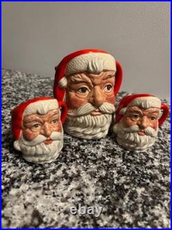 Royal Doulton Santa Claus set of 3 cups vintage cups Christmas gift