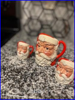 Royal Doulton Santa Claus set of 3 cups vintage cups Christmas gift