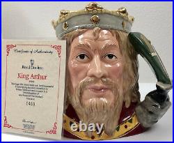Royal Doulton Signed Large Character Toby Jug D7055 King Arthur LE 1469/1500 COA
