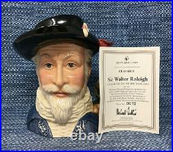 Royal Doulton Sir Walter Raleigh D7169 Character Toby Jug Large 7.5 Mint