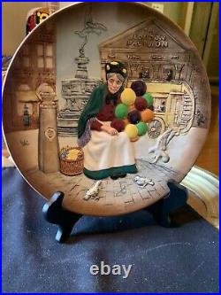 Royal Doulton The Balloon Man HN1954, The Old Balloon Seller HN1315 & Plate