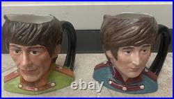 Royal Doulton The Beatles Character Jugs John Lennon & George Harrison 1984