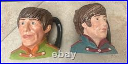 Royal Doulton The Beatles Character Jugs John Lennon & George Harrison 1984