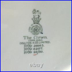 Royal Doulton The Clown Large Character Toby Jug 6.25 x 7.5 Mint
