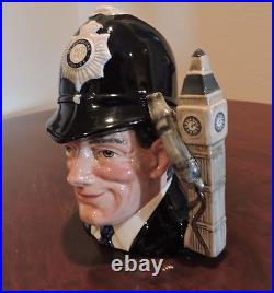 Royal Doulton The London Bobby LARGE D6744 Character Jug Big Ben Handle Royal Doulton The London Bobby LARGE D6744 Character Jug Big Ben Handle