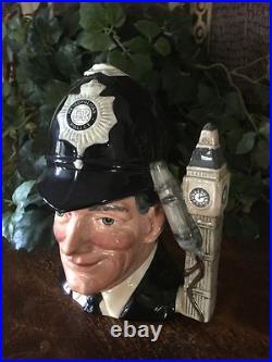 Royal Doulton The London Bobby LARGE D6744 Character Jug Big Ben Handle