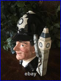 Royal Doulton The London Bobby LARGE D6744 Character Jug Big Ben Handle