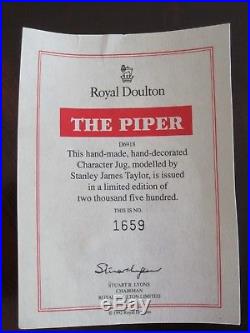 Royal Doulton The Piper D6918 Character Jug Limited Edition #1659 of 2500 withCOA
