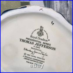 Royal Doulton Thomas Jefferson Character Toby Mug 1993 1424/2500 Mint Cond
