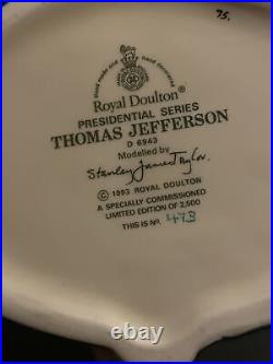 Royal Doulton Thomas Jefferson D6943 Character Toby Jug Large 7 Mint 473/2500