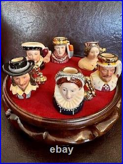 Royal Doulton Tiny Character Jugs, Kings & Queens Realm-6 pieces