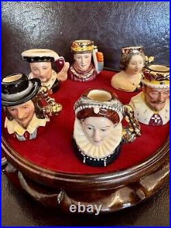 Royal Doulton Tiny Character Jugs, Kings & Queens Realm-6 pieces