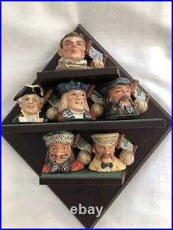 Royal Doulton Tiny Explorers Character Jugs Set With Display Stand