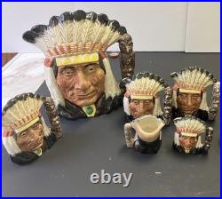 Royal Doulton Toby Jug 1966 North American Indian set