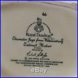 Royal Doulton Toby Jug Cabinet Maker D 7010 Large Character Mug Williamsburg'95