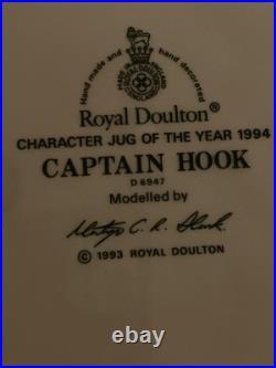 Royal Doulton Toby Jug D6947 CAPTAIN HOOK 1994 Character Jug of the Year 6 1/2 Royal Doulton Toby Jug D6947 CAPTAIN HOOK 1994 Character Jug of the Year 6 1/2