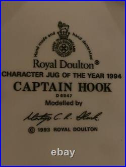 Royal Doulton Toby Jug D6947 CAPTAIN HOOK 1994 Character Jug of the Year 6 1/2