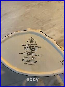 Royal Doulton Toby Jug Mug Vice Admiral Lord Nelson #D6932 COA Large 1993