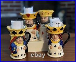 Royal Doulton Toby Jugs Set Of 4 King/Queen Of Hearts/Clubs/Diamonds/Spades