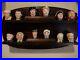 Royal Doulton Toby Mug Jugs 1-1/2 Tall Tiny Mugs Lot of 12 With Display Shelf