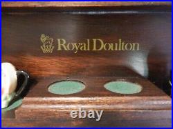 Royal Doulton Toby Mug Jugs 1-1/2 Tall Tiny Mugs Lot of 12 With Display Shelf