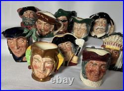 Royal Doulton Toby mugs lot of 10 3 1/2 inch size excellent condition