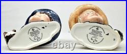 Royal Doulton Tom Sawyer Huckleberry Finn Character Jug Duo D7187, D7177 England Royal Doulton Tom Sawyer Huckleberry Finn Character Jug Duo D7187, D7177 England