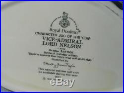 Royal Doulton VICE ADMIRAL LORD NELSON Character Jug D6932 +COA 8 Photos