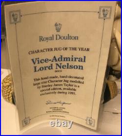 Royal Doulton Vice Admiral Lord Nelson Character Jug Large Toby Mug D6932 1993