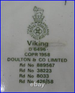 Royal Doulton Viking D6496 Large Character Jug 18.5cm tall