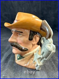 Royal Doulton Wild West Collection Wyatt Earp Character Jug Cowboy 5.5 Inches